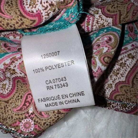 Joie Paisley Print Blouse Women's M Multicolor Mock Neck Long Sleeve - Picture 9 of 13